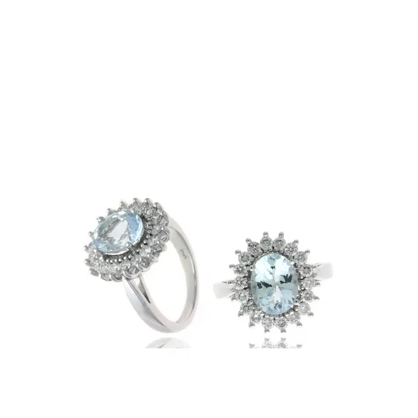 Aquamarine and Diamond Ring