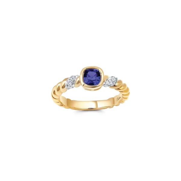 Lab Grown Blue Sapphire and Diamond Twisty Ring