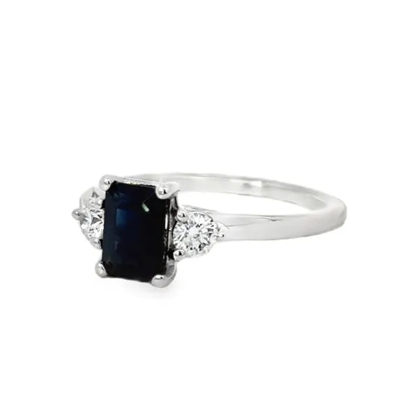 Blue Sapphire and Diamond Ring
