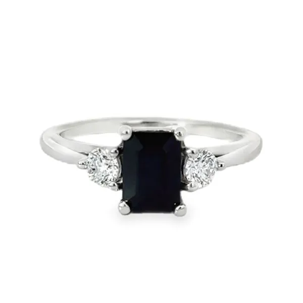 Blue Sapphire and Diamond Ring