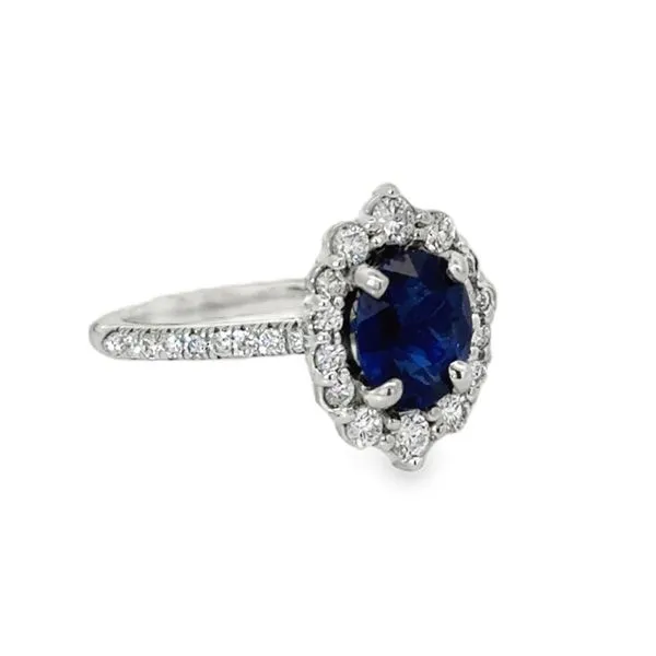 Blue Sapphire and Diamond Ring Image 2 Baxter's Fine Jewelry Warwick, RI