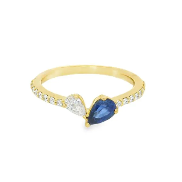 Blue Sapphire and Diamond Two Stone Ring Image 4 Baxter's Fine Jewelry Warwick, RI