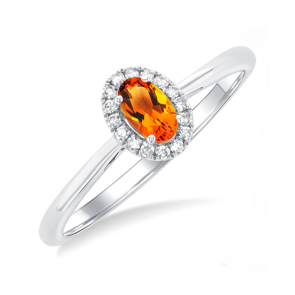 Oval Shape Citrine & Halo Diamond Ring Baxter's Fine Jewelry Warwick, RI