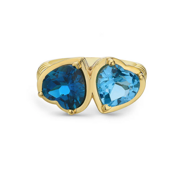 14K Gold Double Heart Gemstone Ring Baxter's Fine Jewelry Warwick, RI