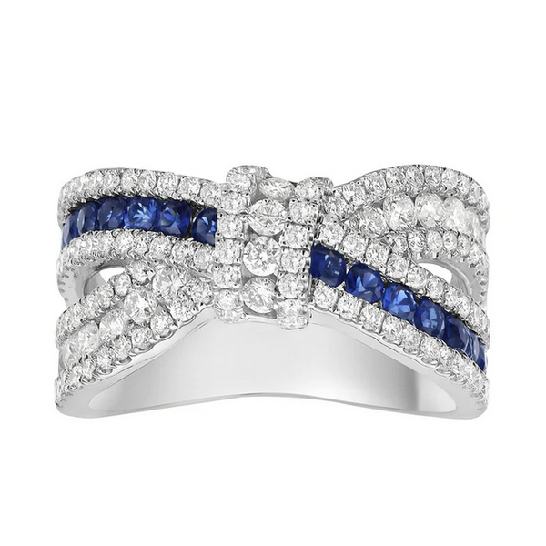 Blue Sapphire and Diamond Bow Ring Baxter's Fine Jewelry Warwick, RI