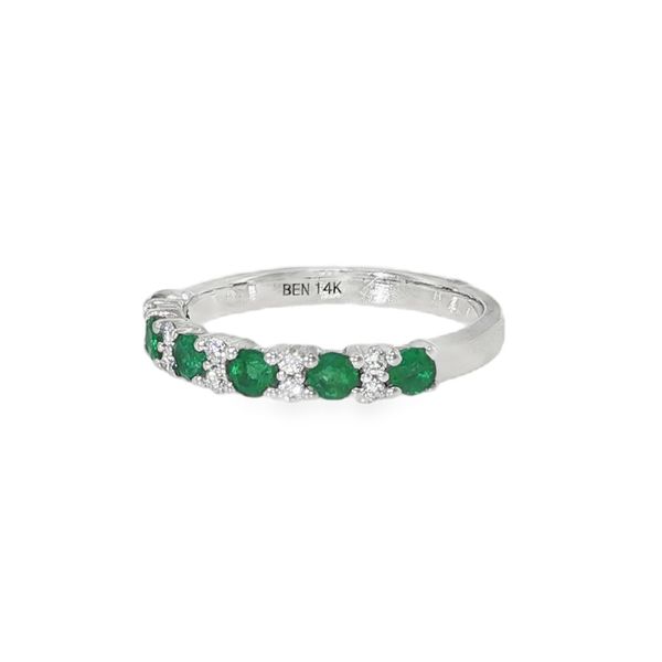 Emerald and Diamond Band Image 2 Baxter's Fine Jewelry Warwick, RI