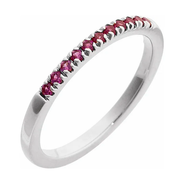 14K White Natural Ruby Stackable Ring Baxter's Fine Jewelry Warwick, RI