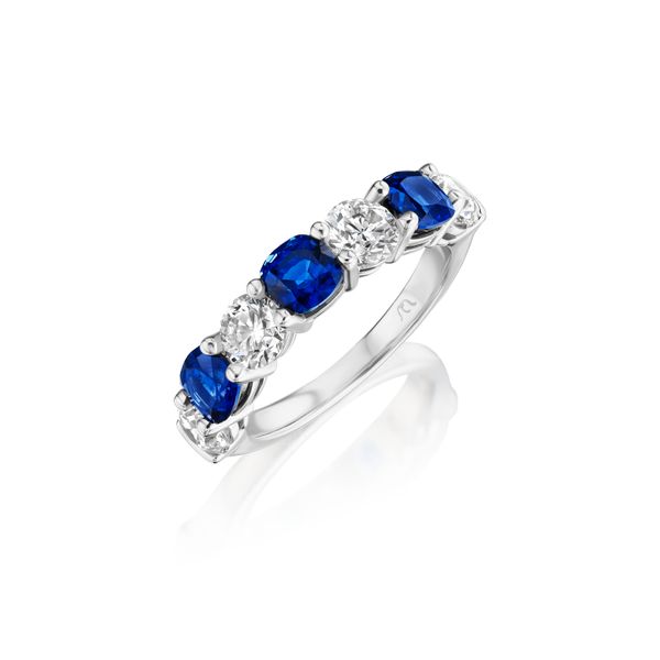 Blue Sapphire and Diamond Band Image 2 Baxter's Fine Jewelry Warwick, RI