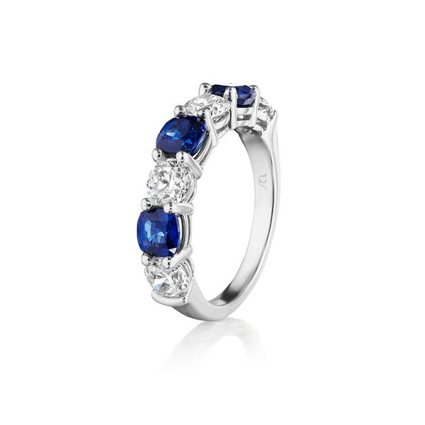 Blue Sapphire and Diamond Band Image 3 Baxter's Fine Jewelry Warwick, RI