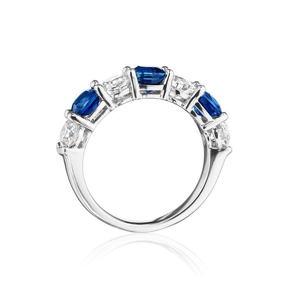Blue Sapphire and Diamond Band Image 4 Baxter's Fine Jewelry Warwick, RI