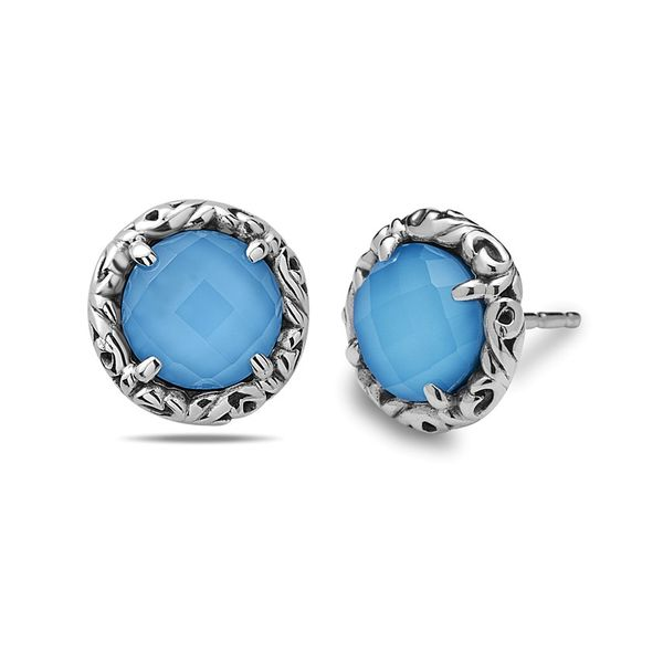 Round Turquoise Stud Earrings Baxter's Fine Jewelry Warwick, RI