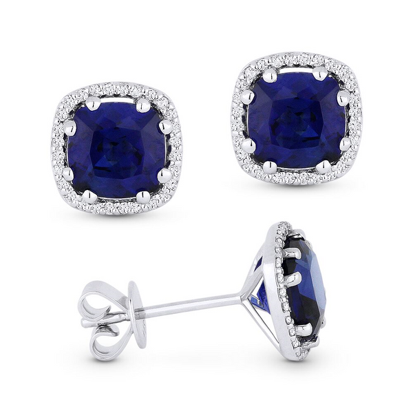 Created Blue Sapphire Stud Earrings Baxter's Fine Jewelry Warwick, RI