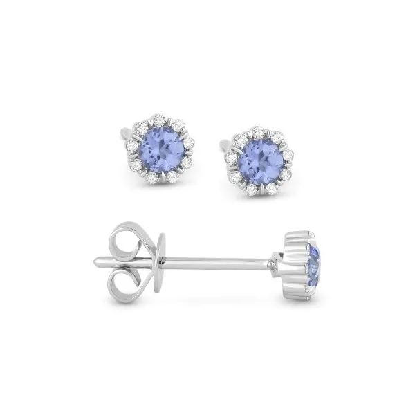 White Gold London Blue Topaz Stud Earrings Baxter's Fine Jewelry Warwick, RI