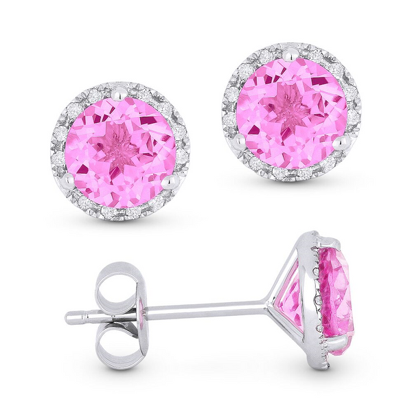 Created Pink Sapphire Earrings Baxter's Fine Jewelry Warwick, RI
