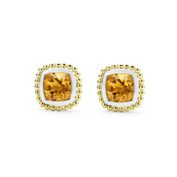 Citrine Caviar Stud Earrings Image 2 Baxter's Fine Jewelry Warwick, RI
