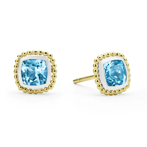 Swiss Blue Topaz Caviar Stud Earrings Baxter's Fine Jewelry Warwick, RI