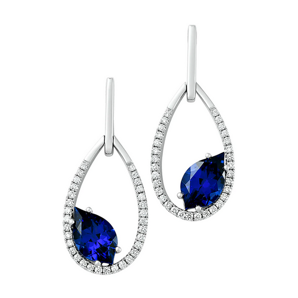 Lab Created Blue Sapphire Earrings Baxter's Fine Jewelry Warwick, RI