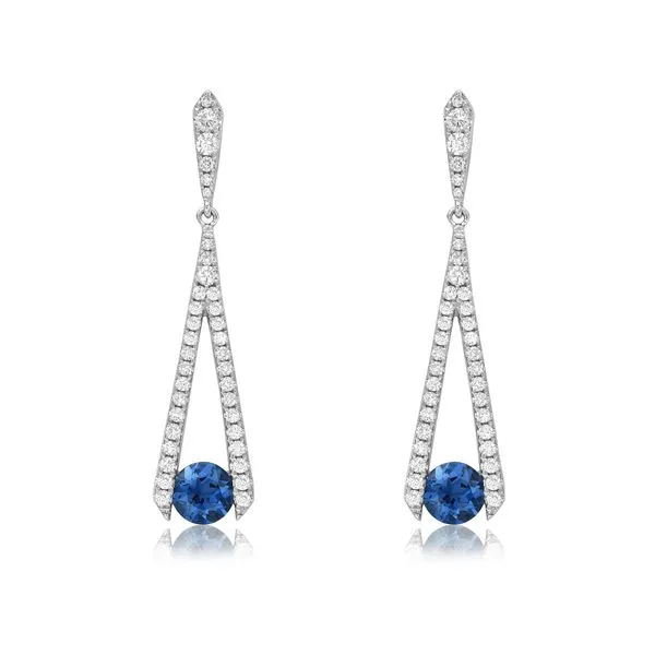 18k London Blue Topaz and Diamond Drop Earrings