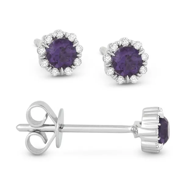 Created Alexandrite Stud Earrings