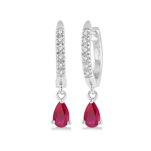 Ruby and Diamond Drop Earrings