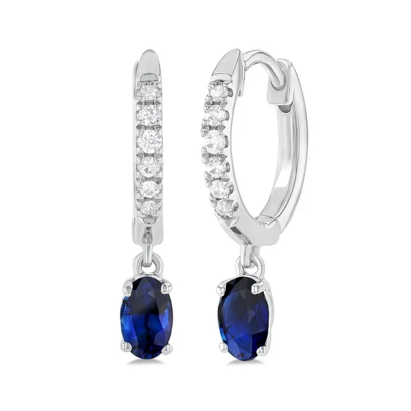 Blue Sapphire and Diamond Drop Earrings