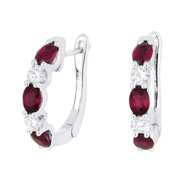 Ruby and Diamond Huggie Earrings Baxter's Fine Jewelry Warwick, RI