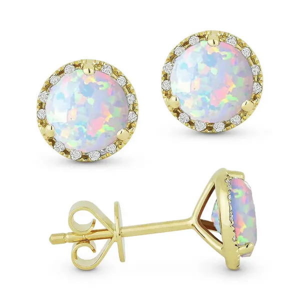 Created Ethiopian Opal Stud Earrings Baxter's Fine Jewelry Warwick, RI