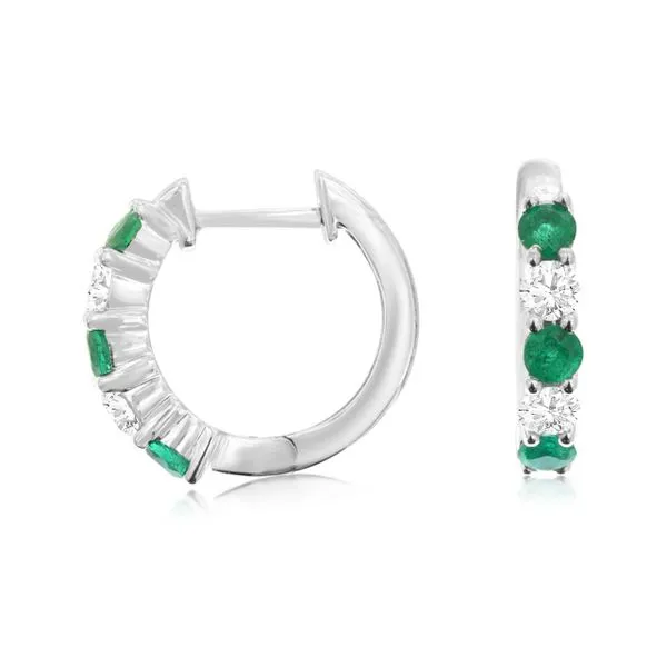 Emerald and Diamond Hoops Baxter's Fine Jewelry Warwick, RI