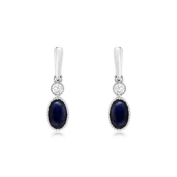 Blue Sapphire and Diamond Drop Earrings Baxter's Fine Jewelry Warwick, RI
