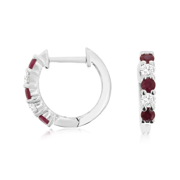Ruby and Diamond Hoops Baxter's Fine Jewelry Warwick, RI