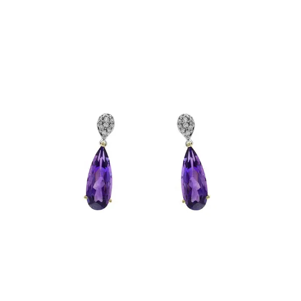 Amethyst and Diamond Drop Earrings Baxter's Fine Jewelry Warwick, RI