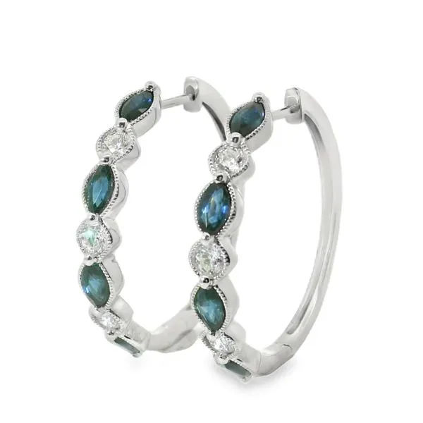 Sapphire and Diamond Hoops
