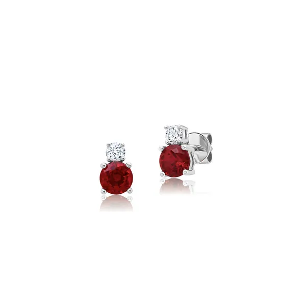 Lab Grown Ruby and Diamond Stud Earrings Baxter's Fine Jewelry Warwick, RI