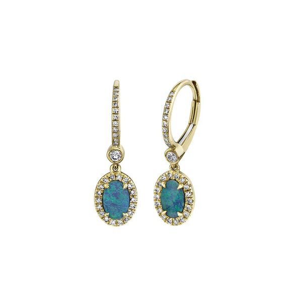 Diamond and Opal Drop Earrings Baxter's Fine Jewelry Warwick, RI