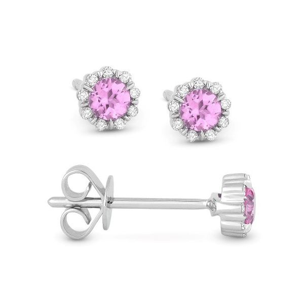 Created Pink Sapphire Stud Earrings Baxter's Fine Jewelry Warwick, RI