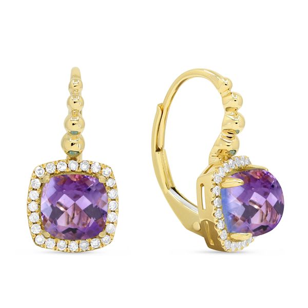Amethyst and Diamond Drop Earrings Baxter's Fine Jewelry Warwick, RI