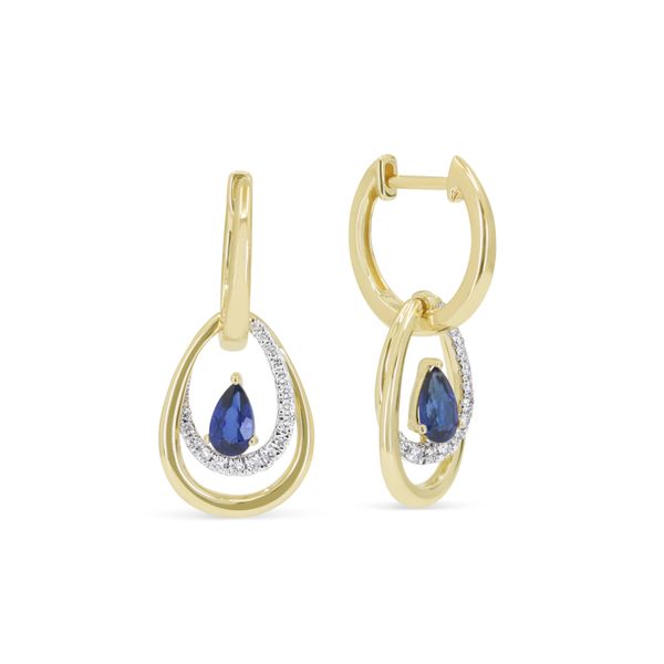 Blue Sapphire and Diamond Drop Earrings Baxter's Fine Jewelry Warwick, RI