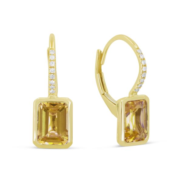 Citirine and Diamond Drop Earrings Baxter's Fine Jewelry Warwick, RI
