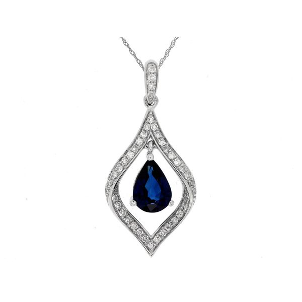 White Gold Sapphire and Diamond Pendant Baxter's Fine Jewelry Warwick, RI