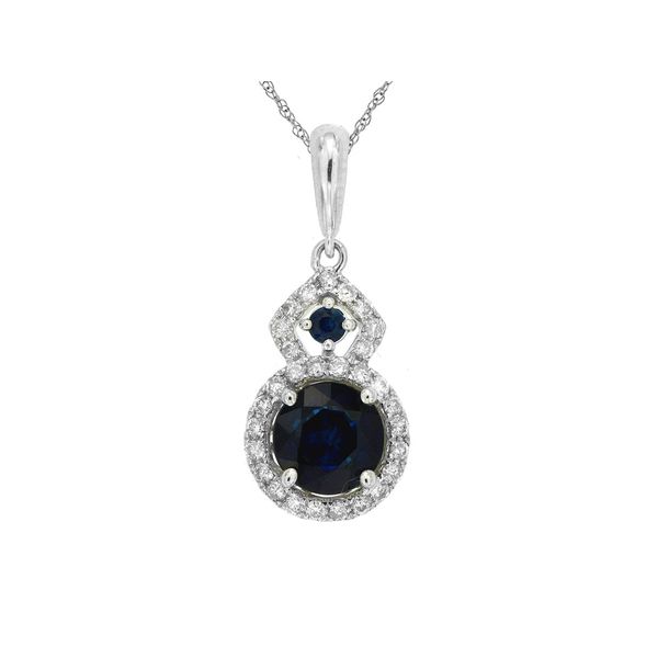 White Gold Sapphire and Diamond Pendant Baxter's Fine Jewelry Warwick, RI