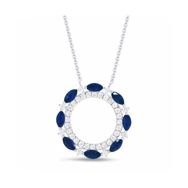 Diamond and Sapphire Circle Pendant Baxter's Fine Jewelry Warwick, RI