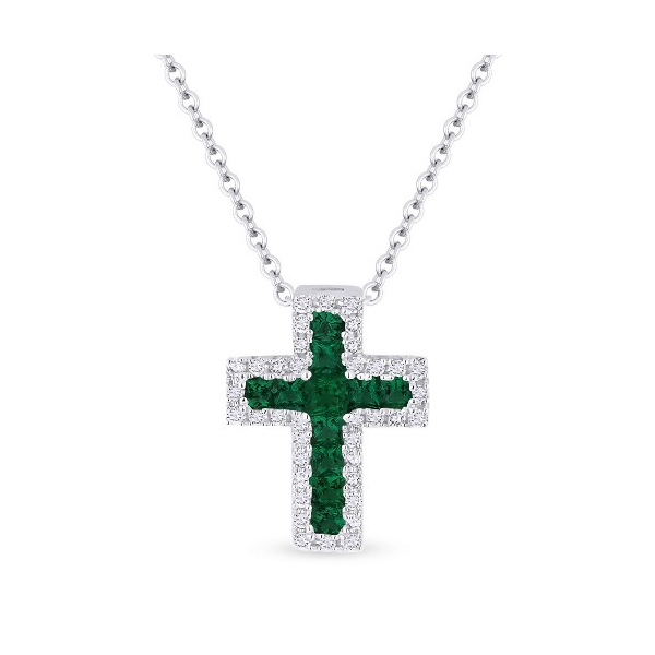Diamond and Emerald Cross Pendant Baxter's Fine Jewelry Warwick, RI