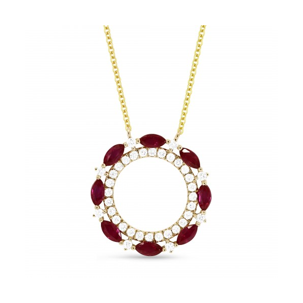 Diamond and Ruby Circle Pendant Baxter's Fine Jewelry Warwick, RI