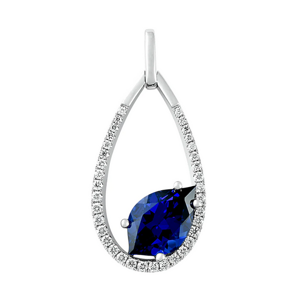 Lab Created Blue Sapphire Pendant Baxter's Fine Jewelry Warwick, RI