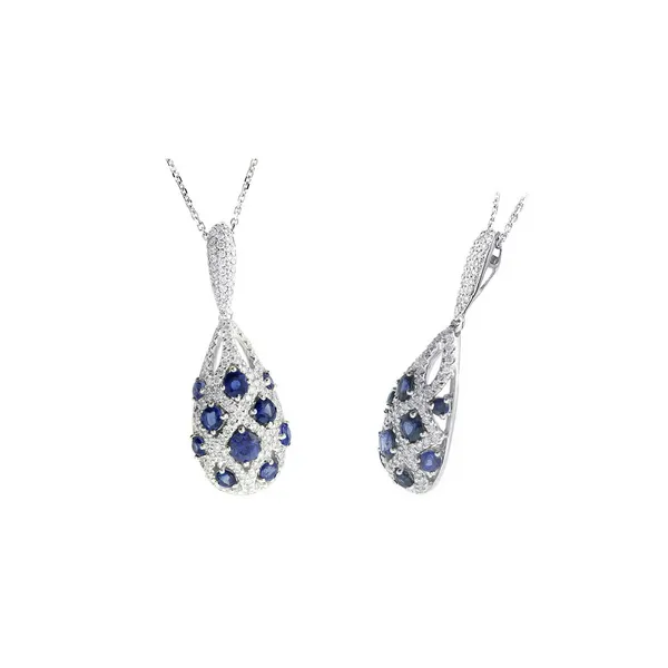 Blue Sapphire Drop Pendant Baxter's Fine Jewelry Warwick, RI