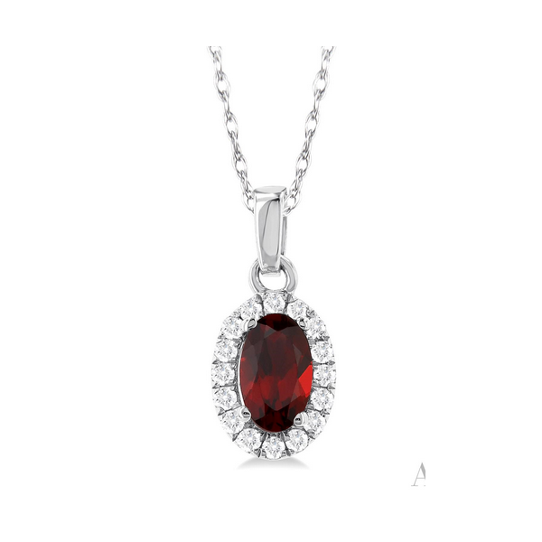 Garnet Halo Pendant Baxter's Fine Jewelry Warwick, RI