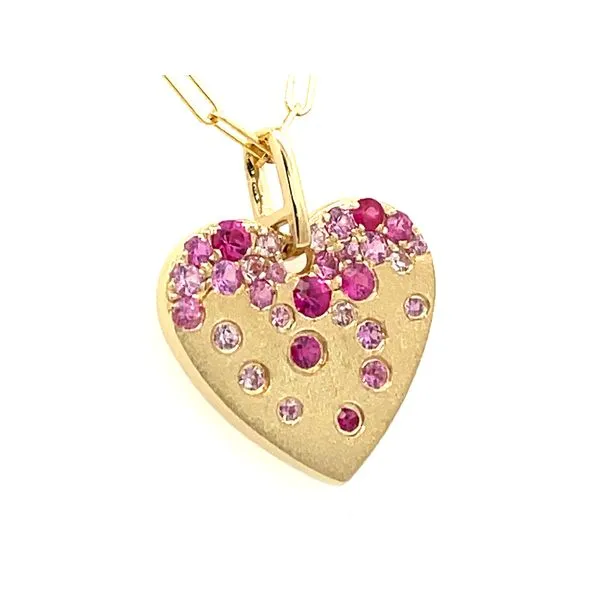 Pink Sapphire Satin Heart Pendant