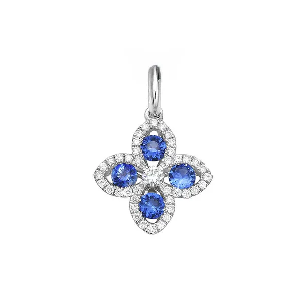 Blue Sapphire and Diamond Pendant