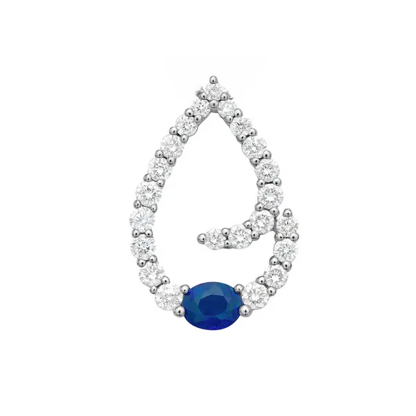 Diamond and Blue Sapphire Pendant