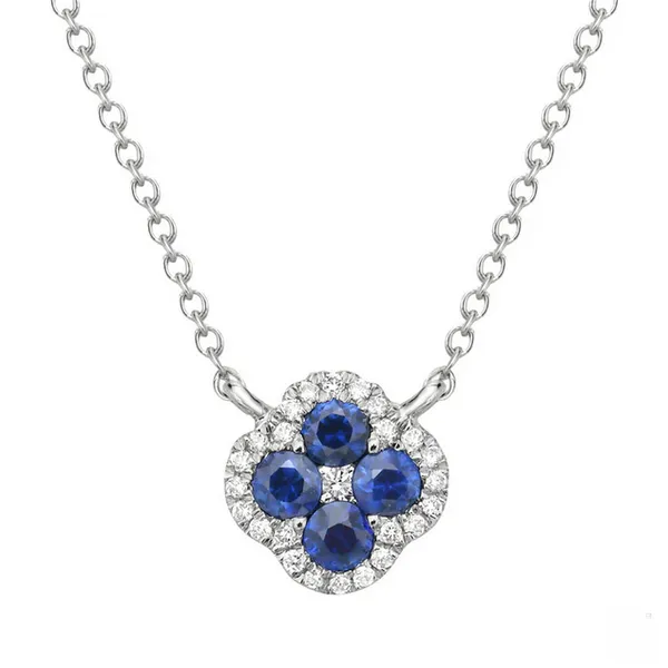 Diamond and Blue Sapphire Pendant